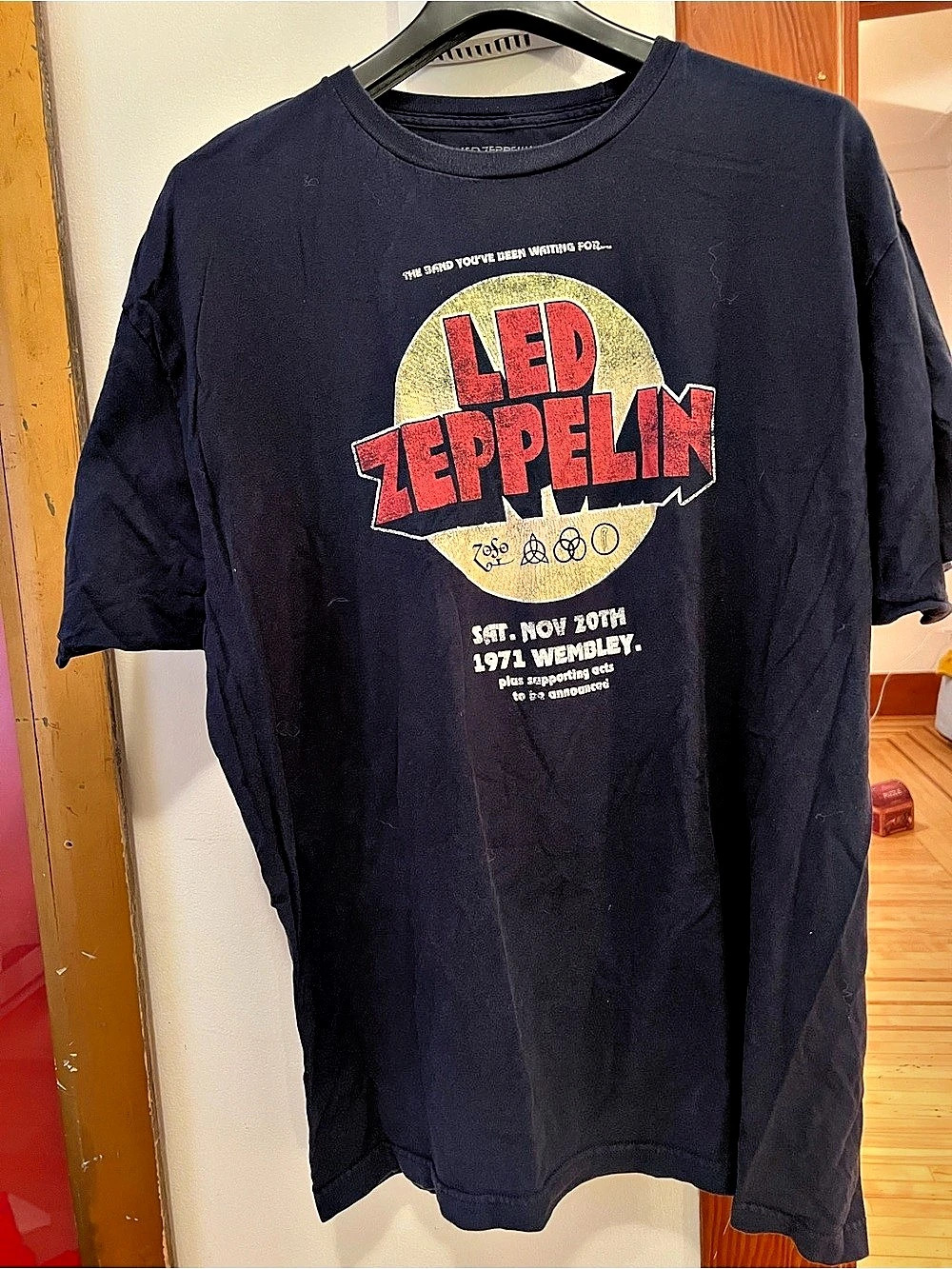 Led Zeppelin 1977 Wembley T-Shirt Graphic Tee Black XXL